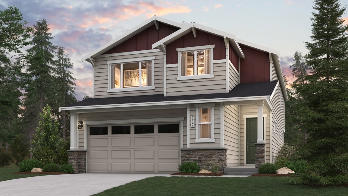 A house with a garage.