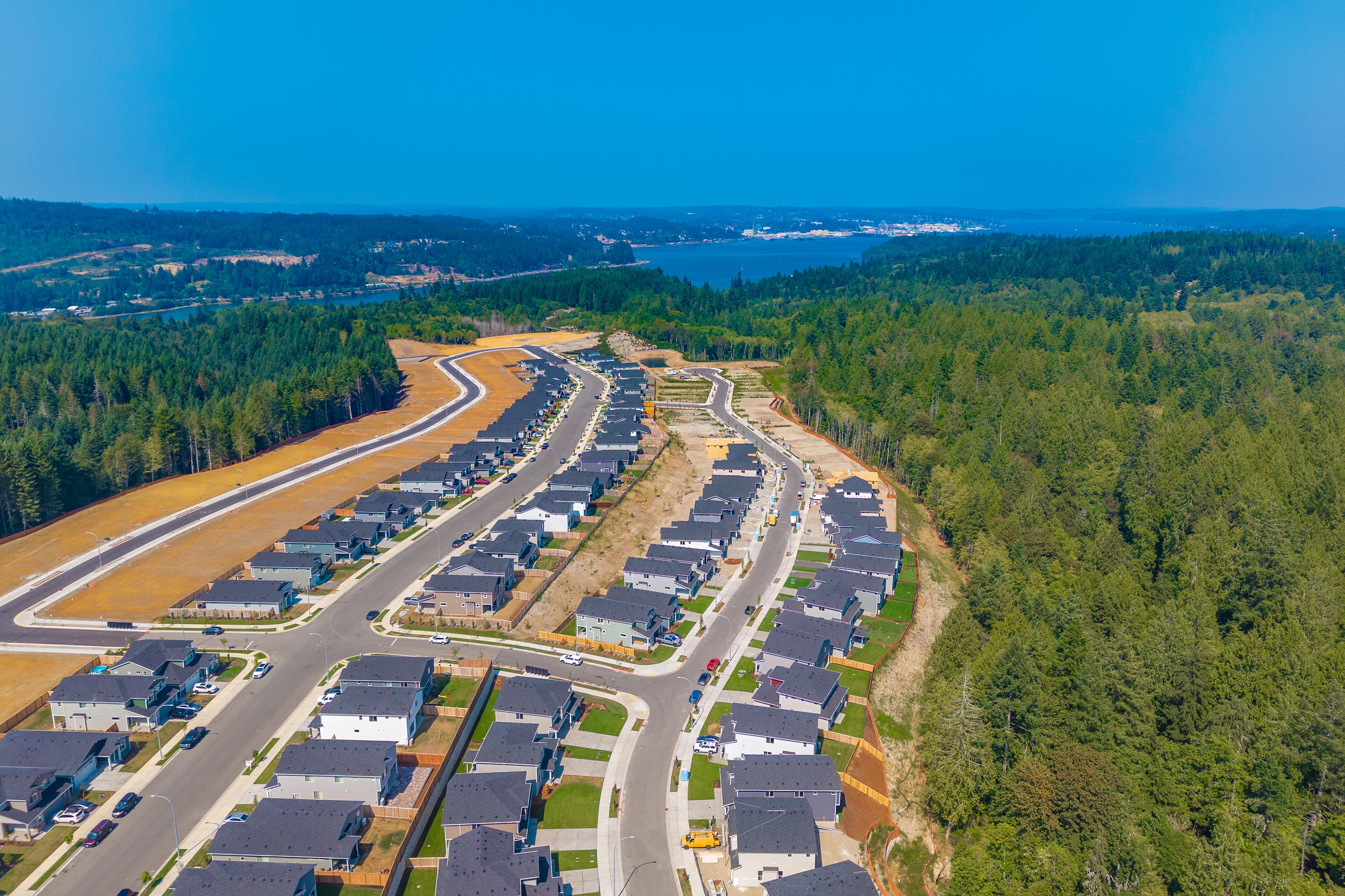 A highway with many lanes.