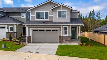 A house with a garage.