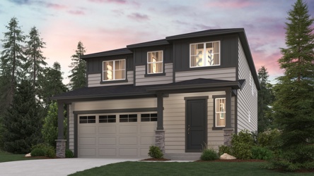 A house with a garage.