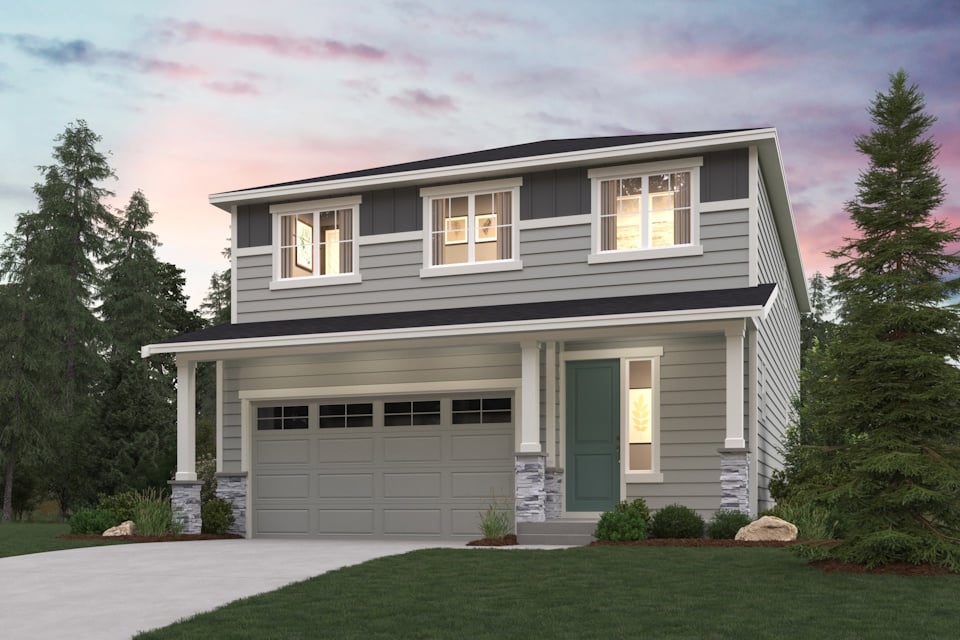 A house with a garage.