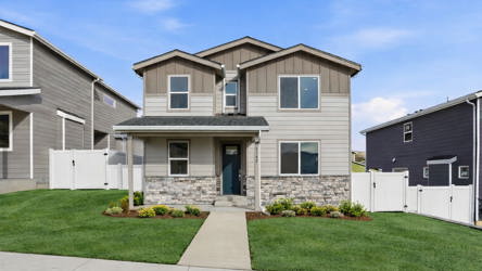 A house with a front yard.