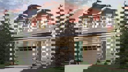 A house with a garage.