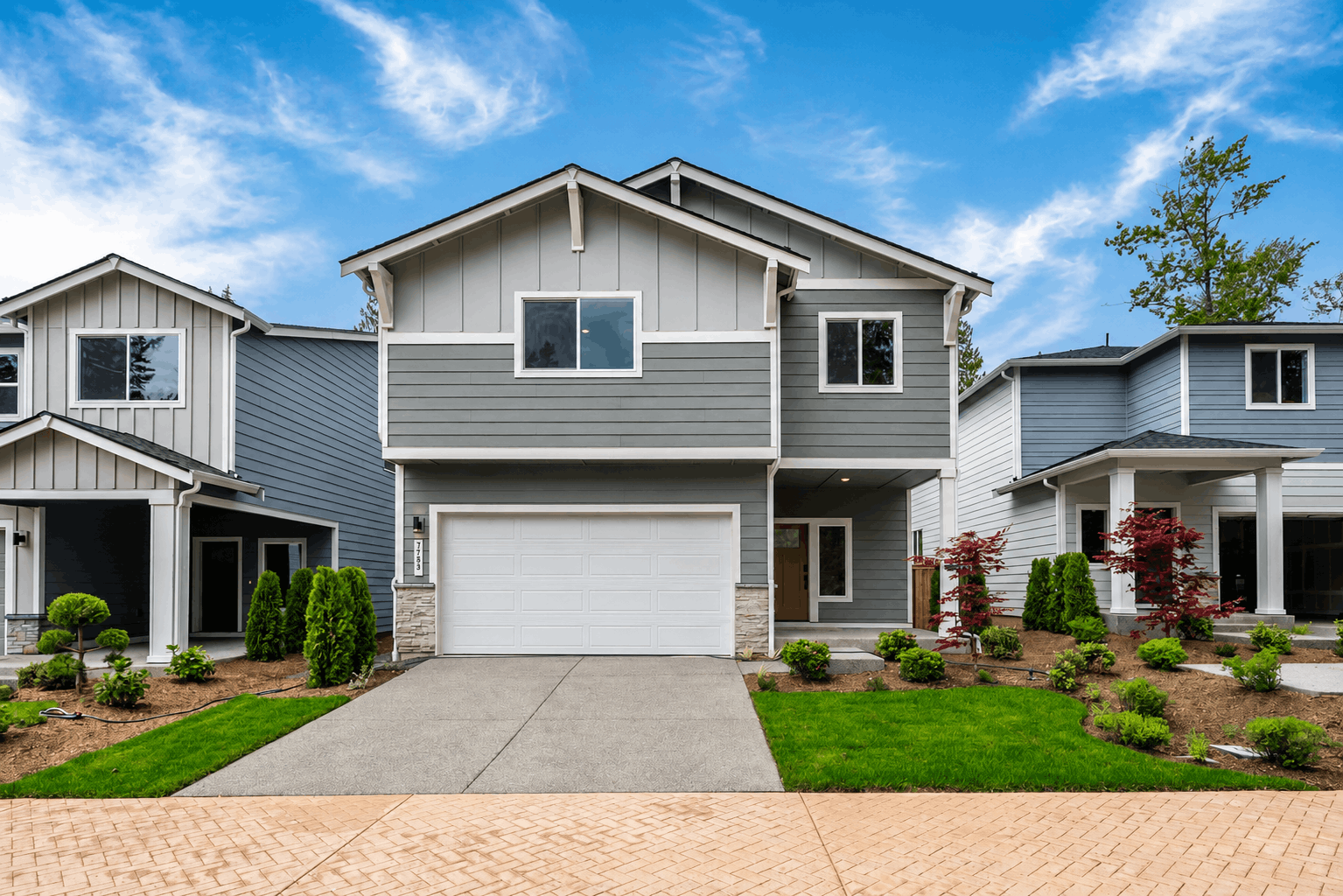 A house with a garage.