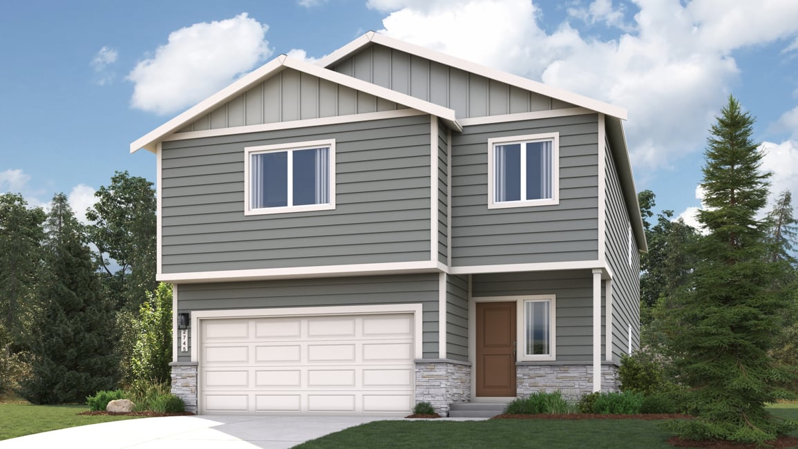 A house with a garage.
