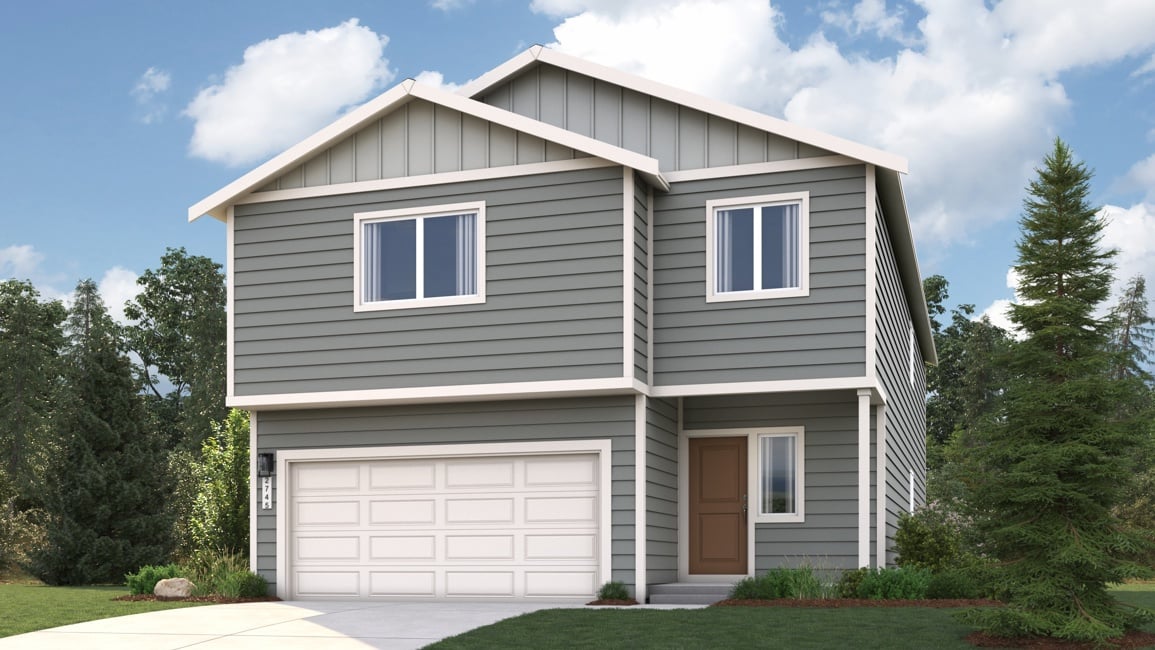 A house with a garage.