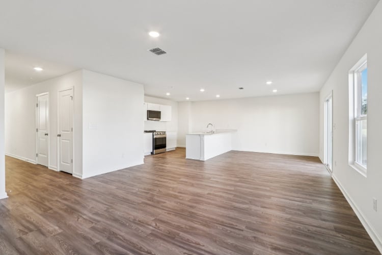 A large empty living room.