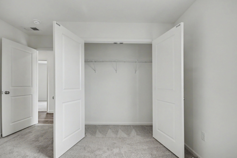 A room with white doors.