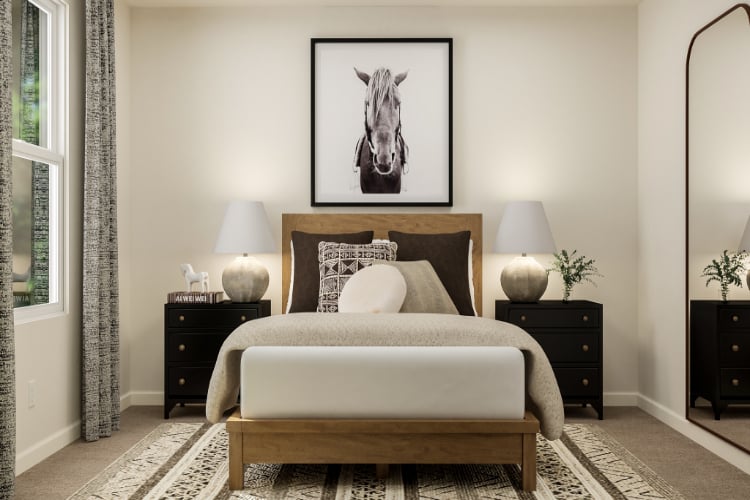 A white couch in a room.