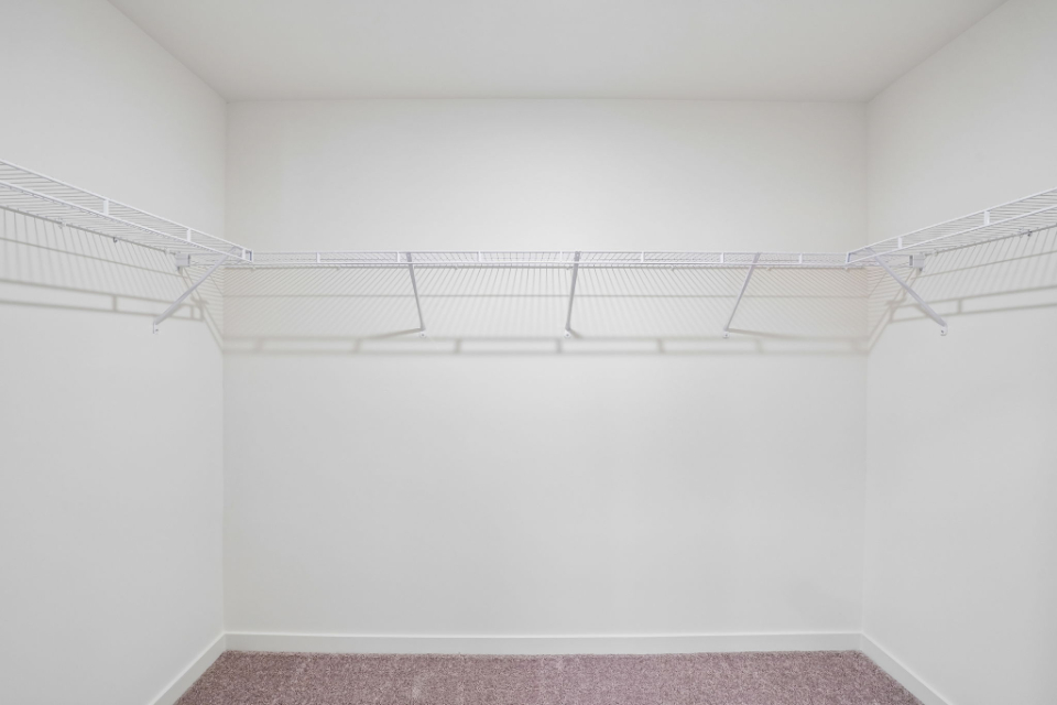 A white staircase in a building.