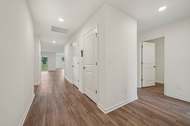 A room with white doors.