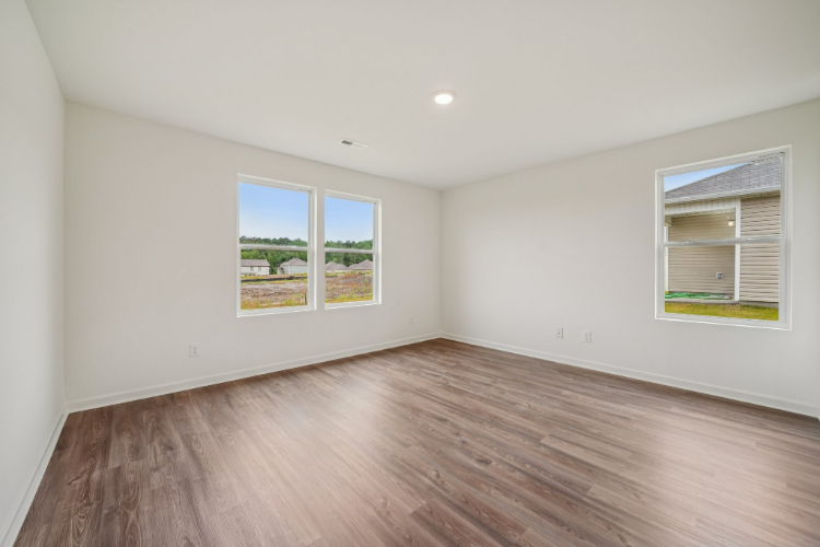 A room with windows.