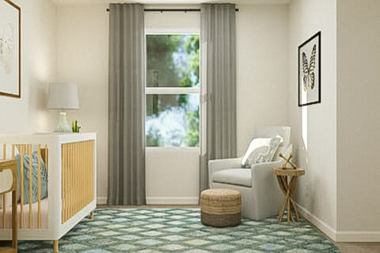 A room with a window and a chair.