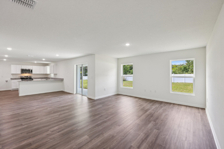 A large empty living room.