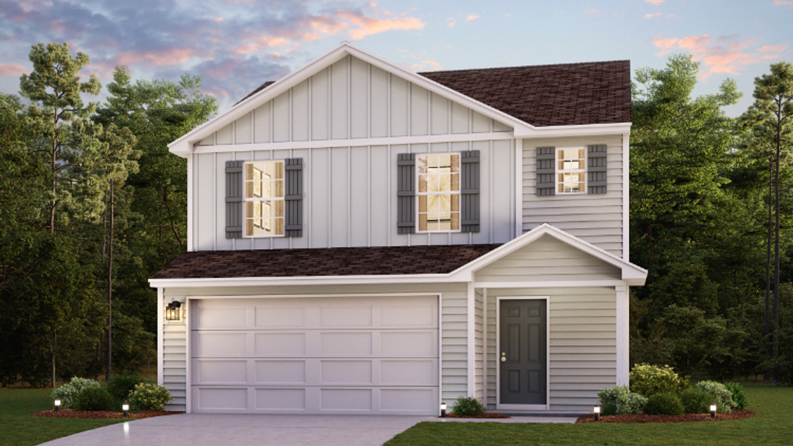 A house with a garage.