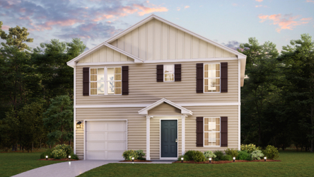 A house with a garage.