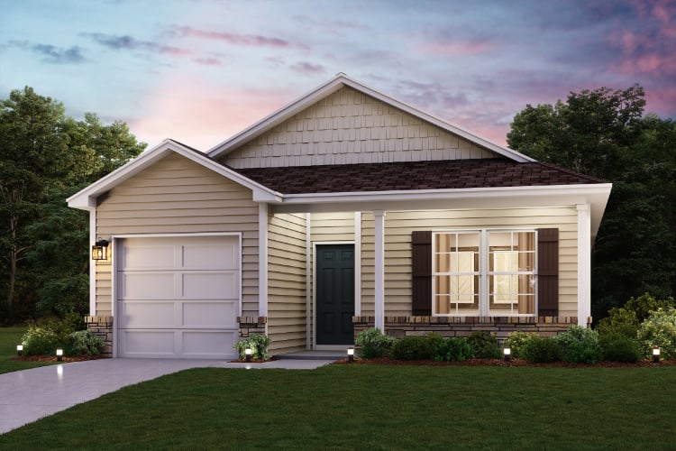A house with a garage.