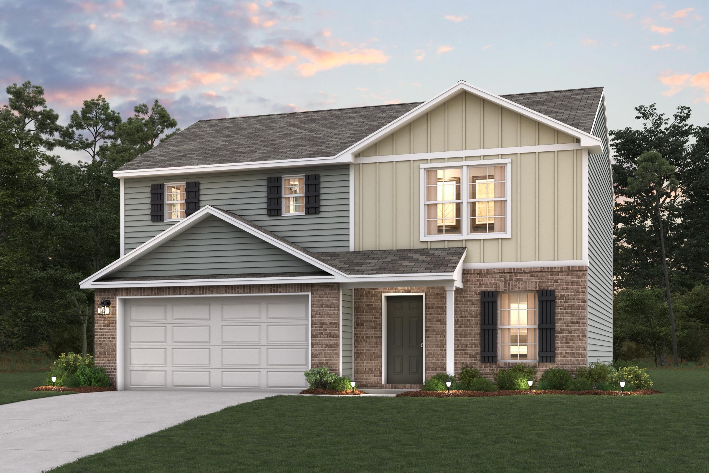 A house with a garage.