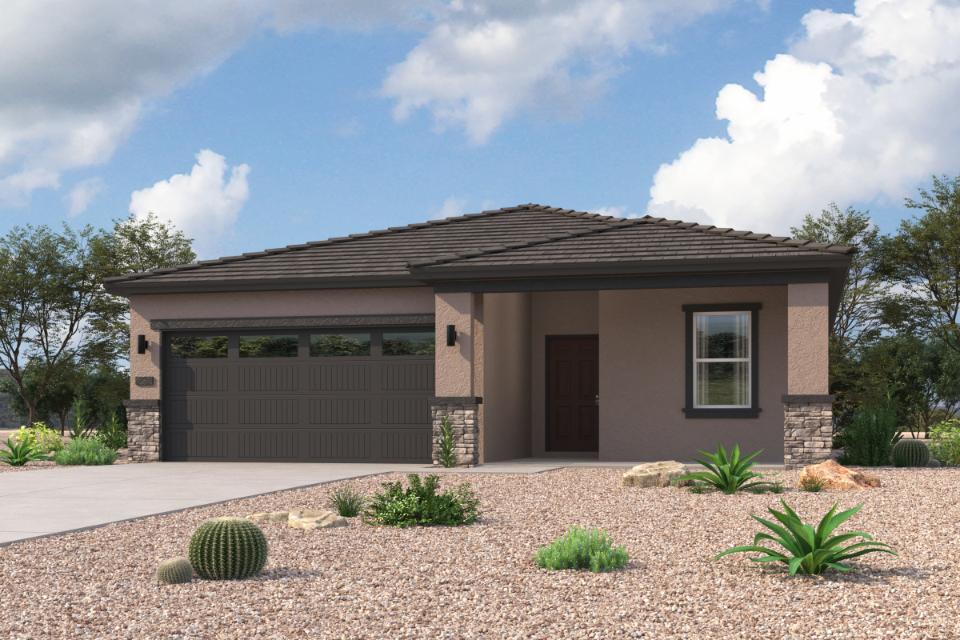 A house with a garage.