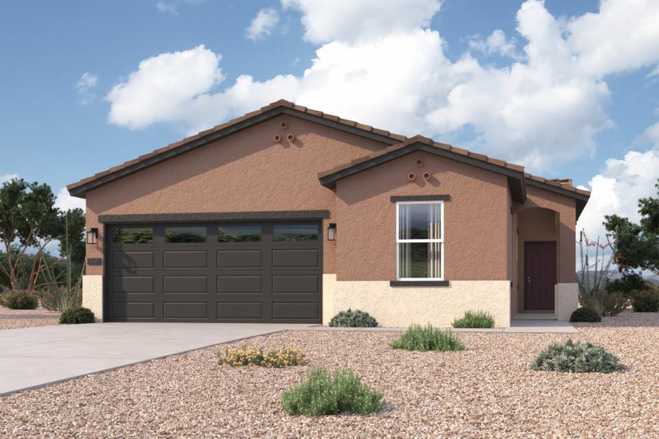 A house with a garage.