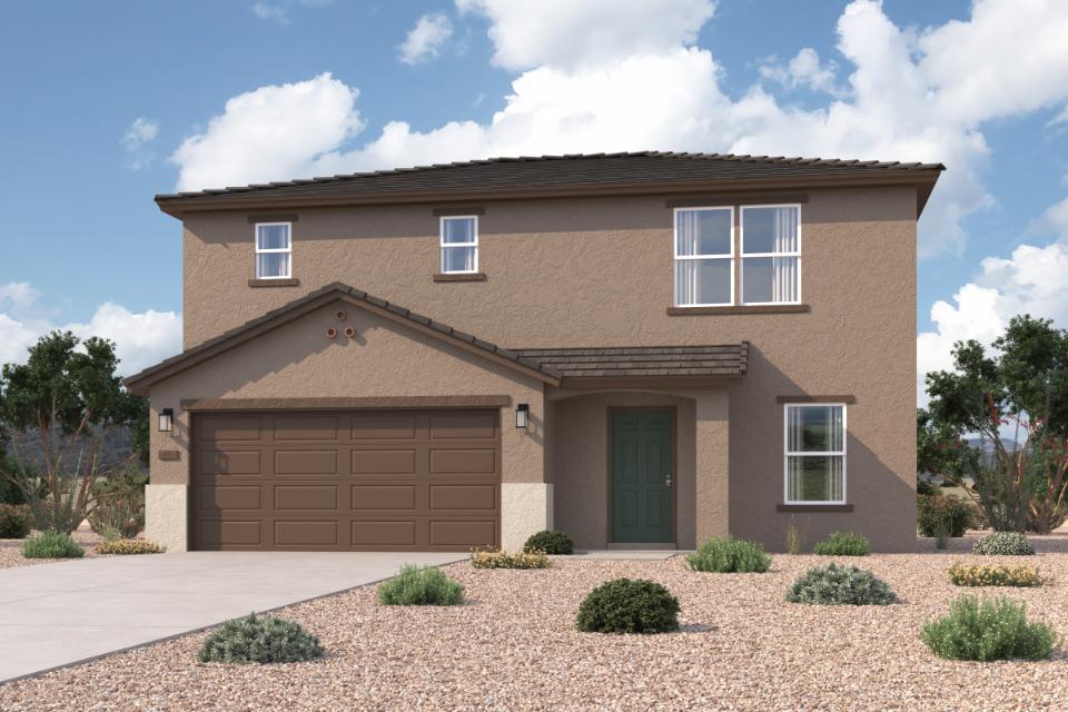 A house with a garage.