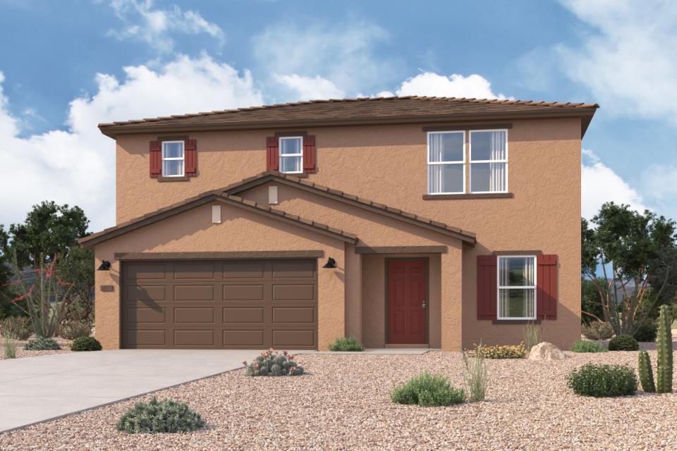 A house with a garage.