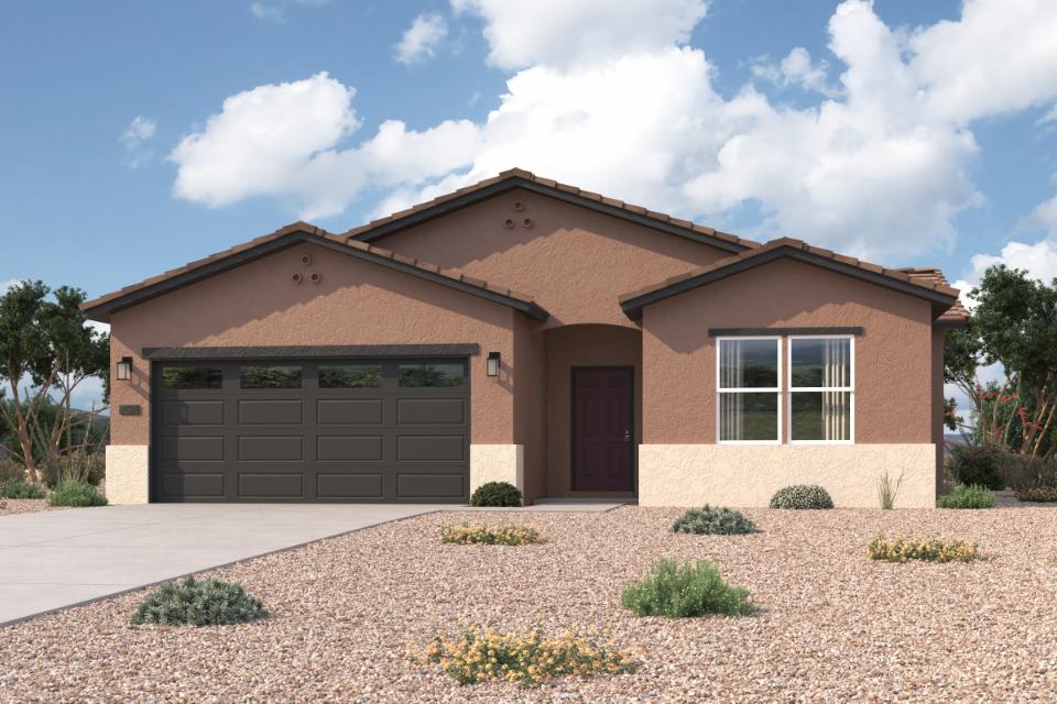 A house with a garage.