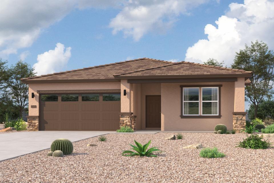 A house with a garage.