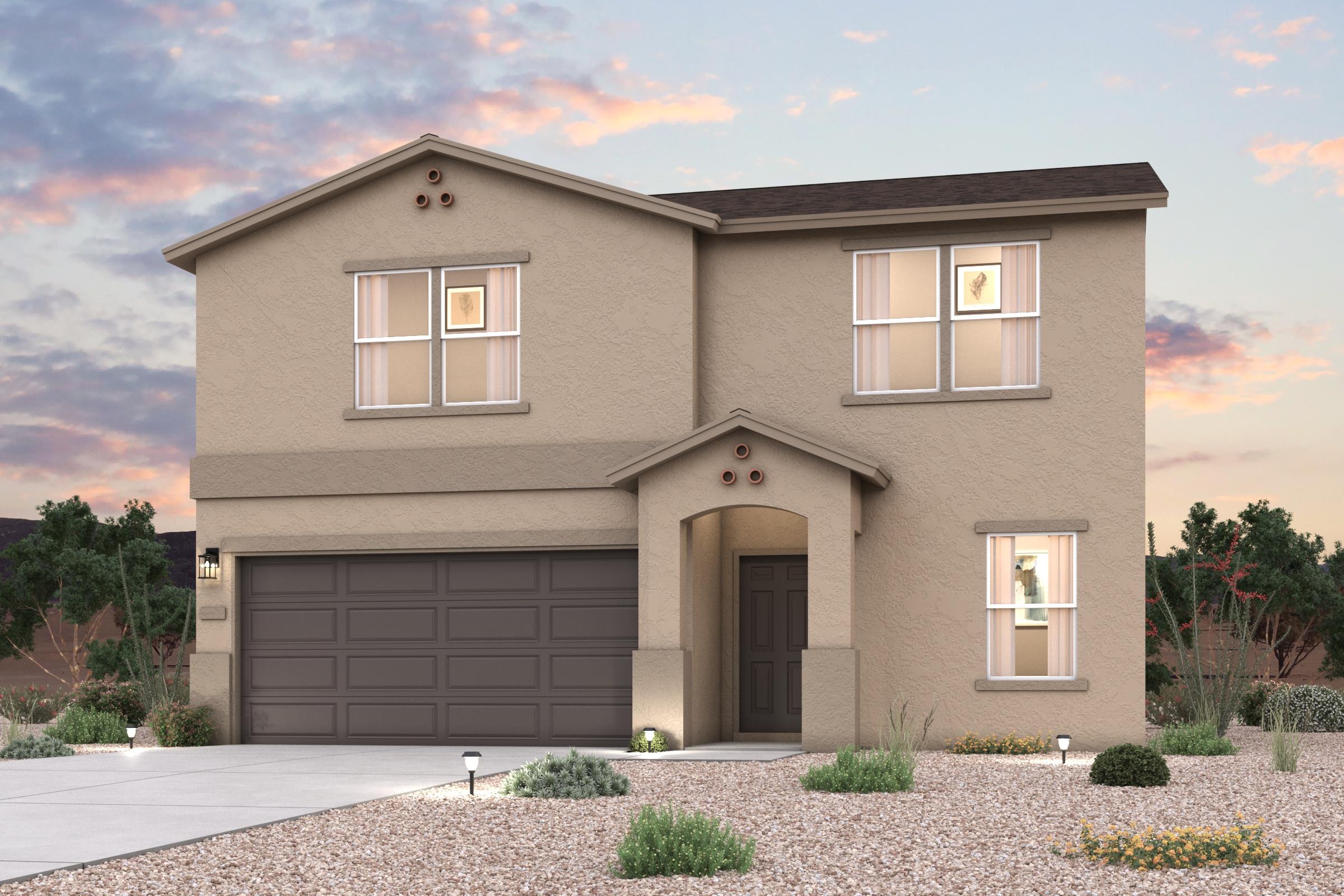 A house with a garage.