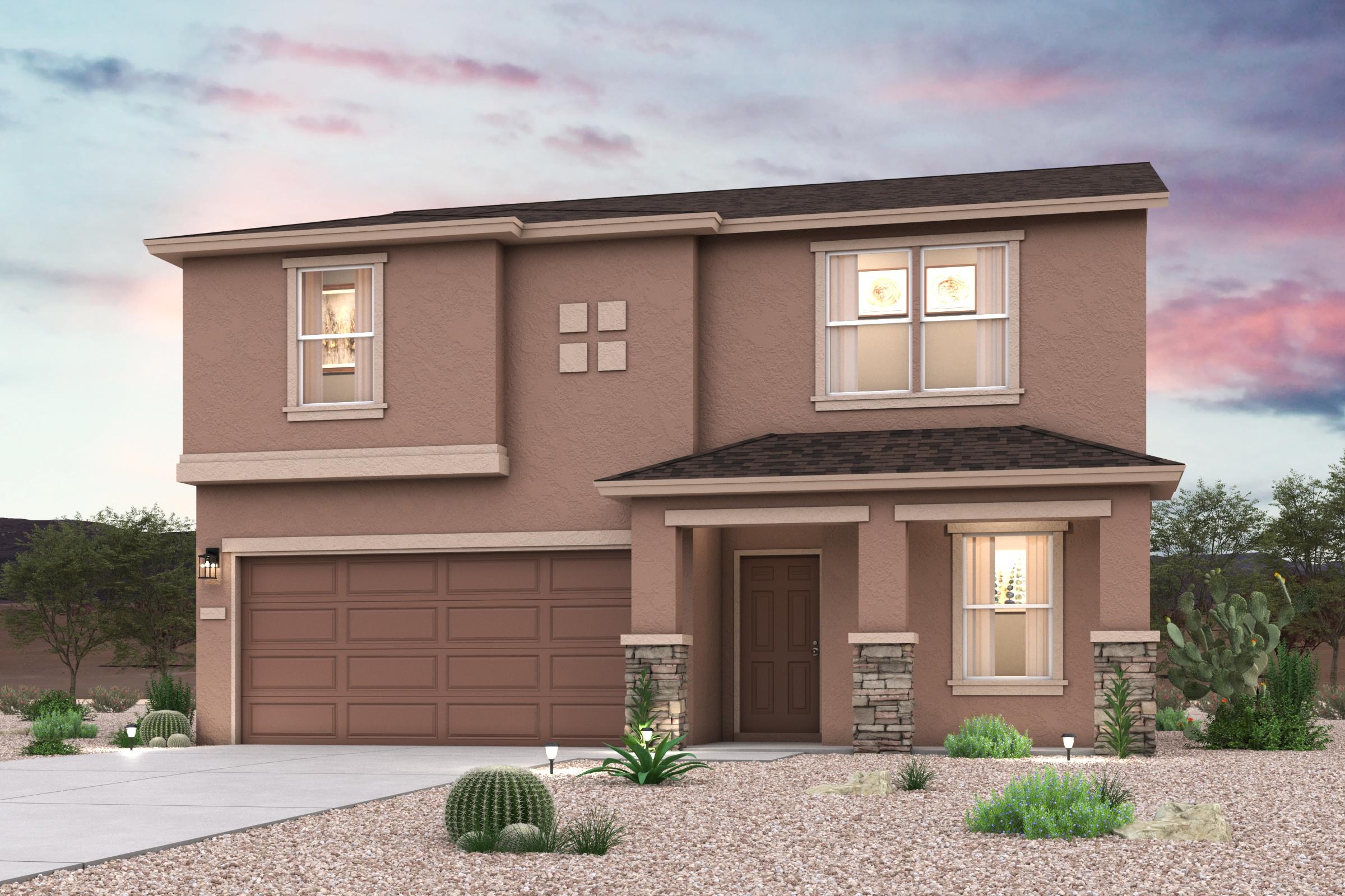 A house with a garage.