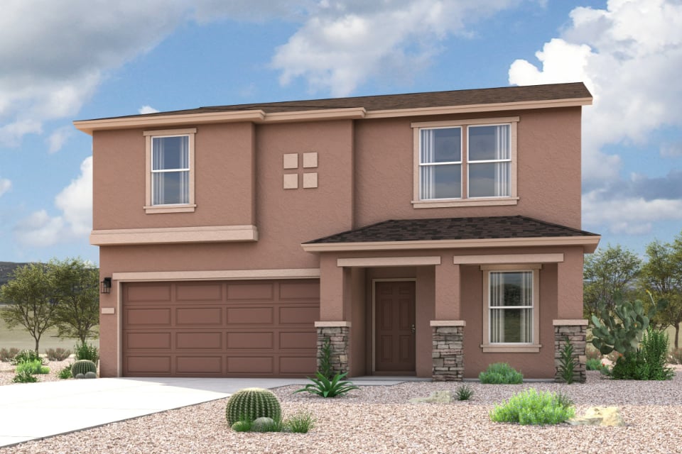 A house with a garage.