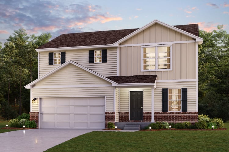A house with a garage.