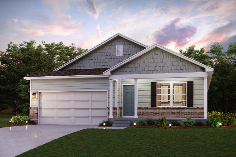 A house with a garage.