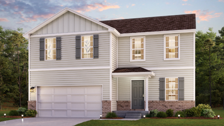 A house with a garage.