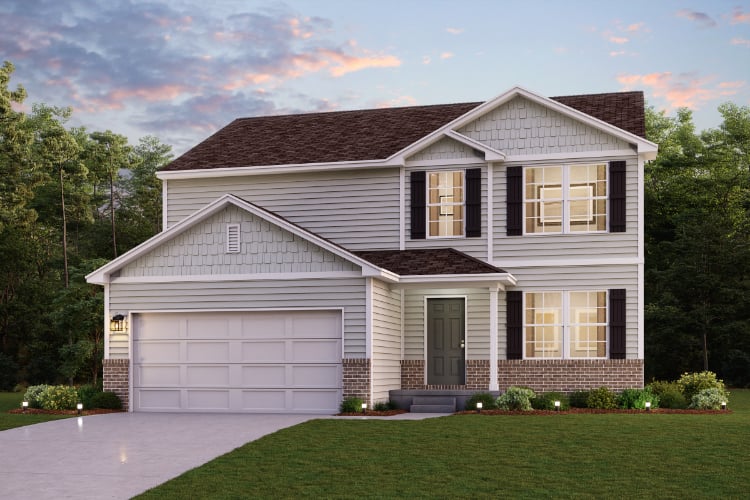 A house with a garage.