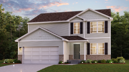 A house with a garage.