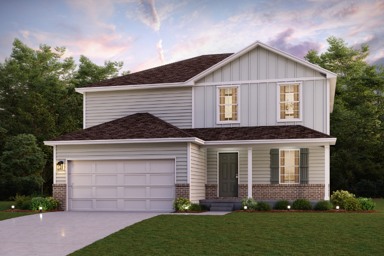 A house with a garage.