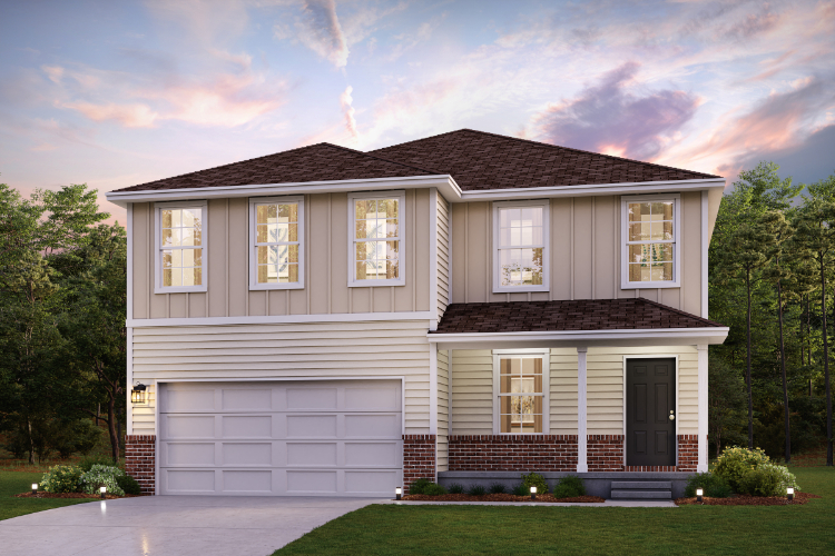 A house with a garage.