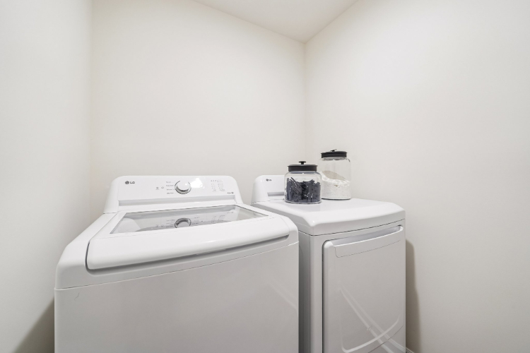 A washing machine and dryer.