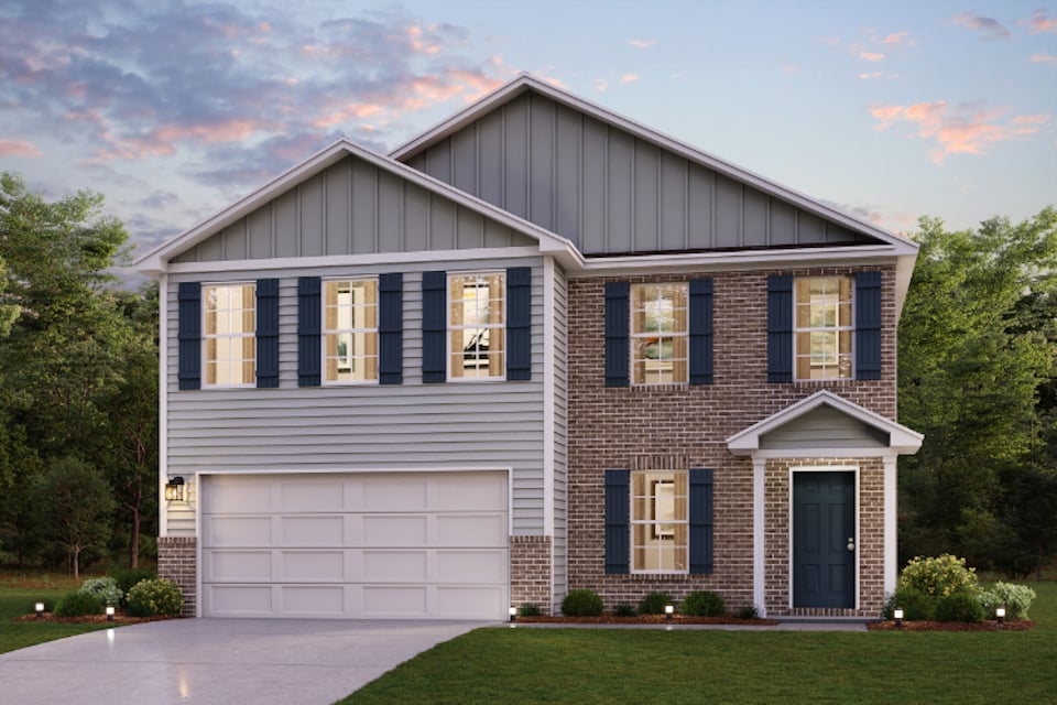 A house with a garage.