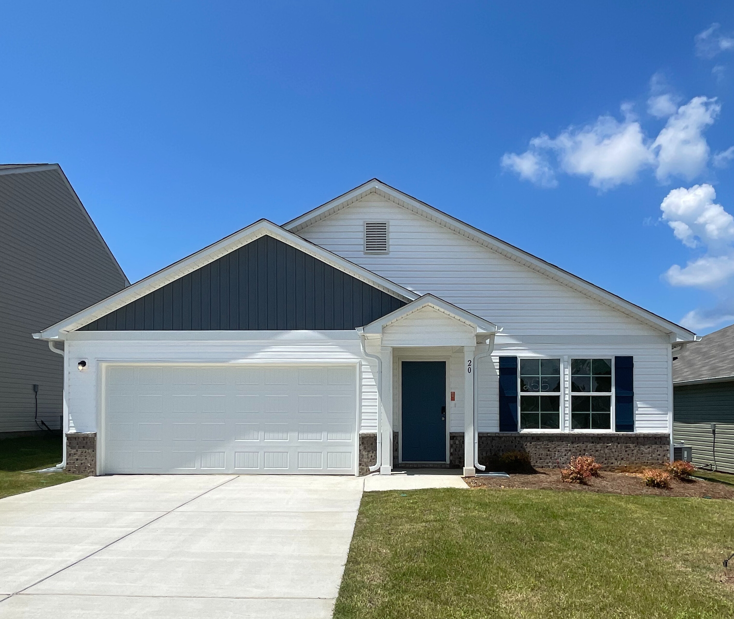 A house with a garage.