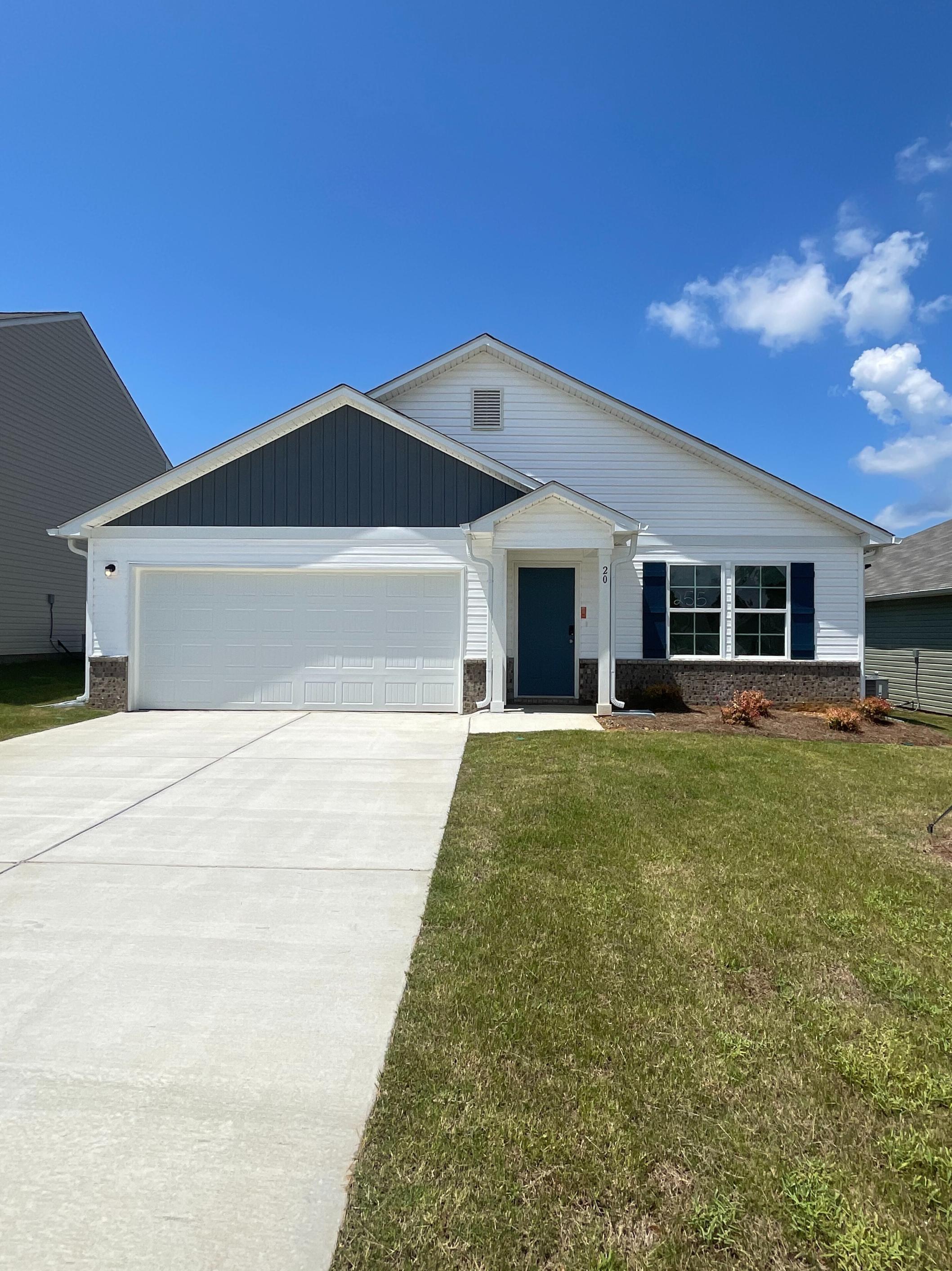 A house with a garage.