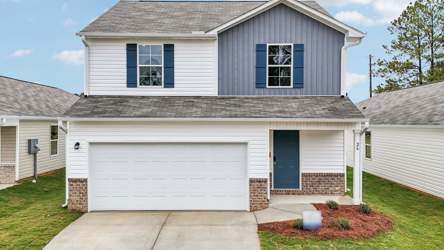 A house with a garage.