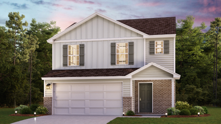 A house with a garage.