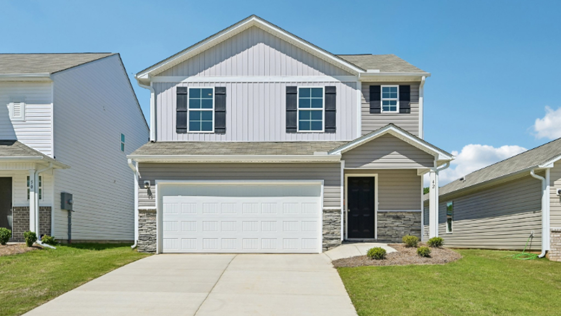 A house with a garage.
