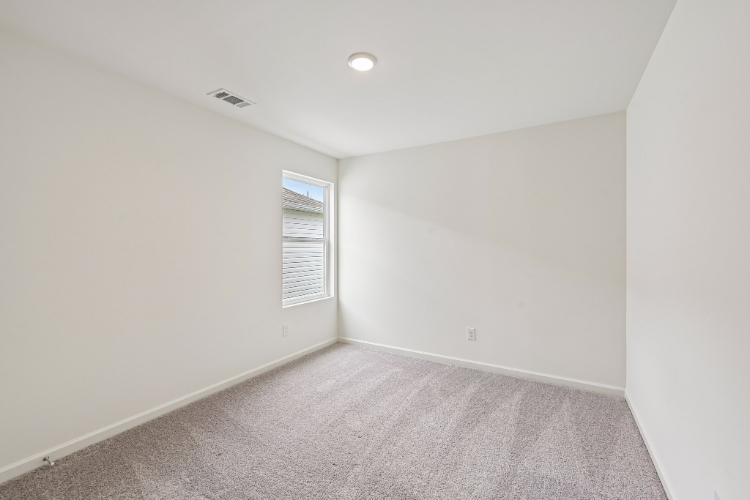 A hallway with a carpet.