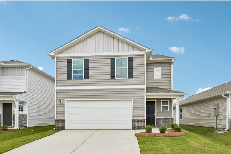 A house with a garage.