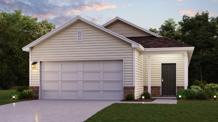 A house with a garage.