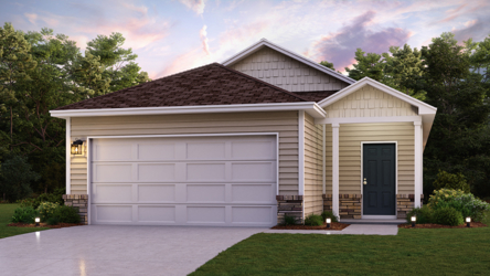 A house with a garage.