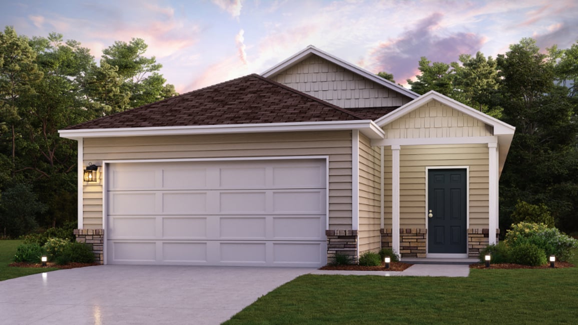 A house with a garage.